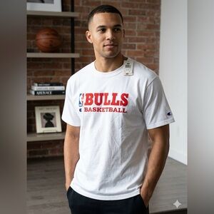 NWT Vintage Champion Chicago Bulls Practice Wear T-Shirt White XL NBA Deadstock